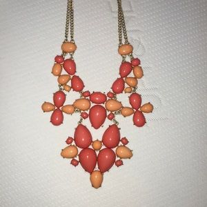 J. Crew coral/orange bubble necklace